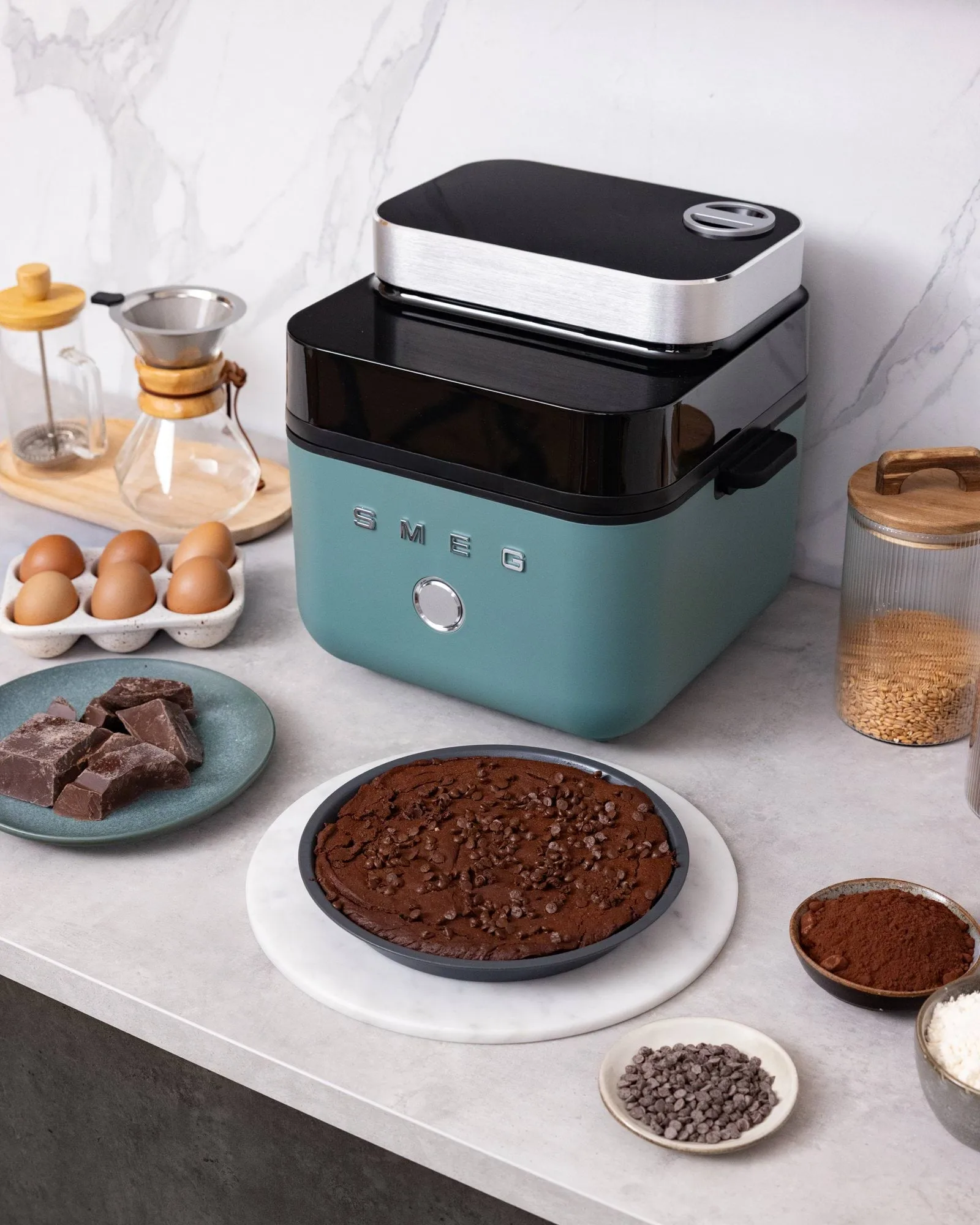 Smeg Air Fryer, Emerald green mat Smeg