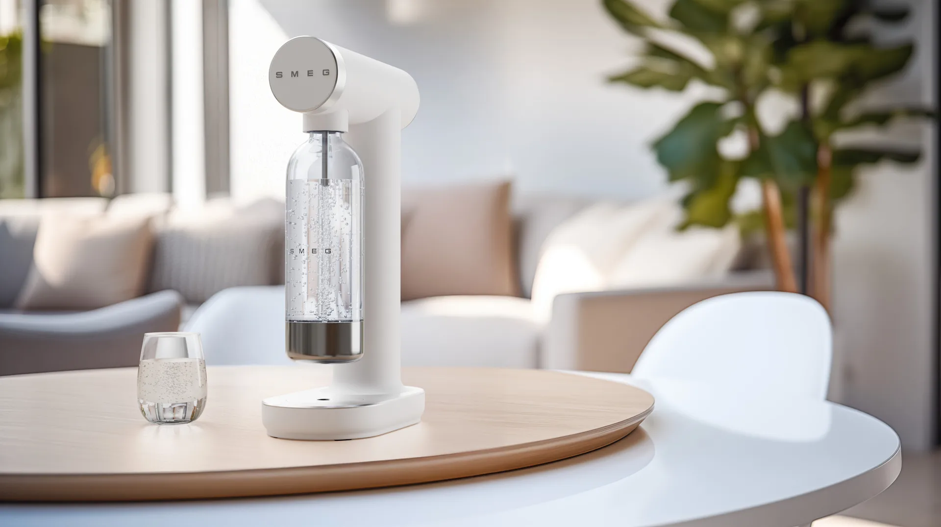 Smeg Sodamaker kulsyremaskine, Mat hvid Smeg