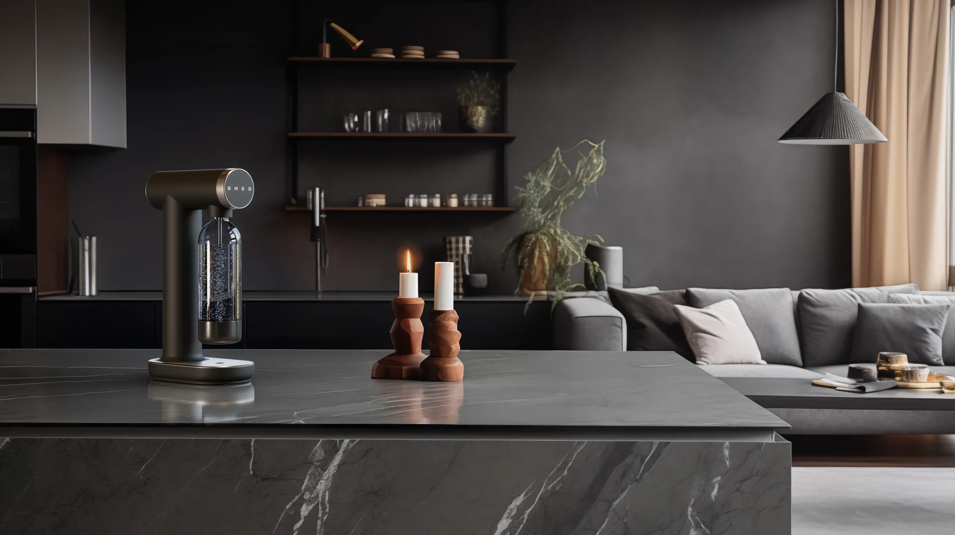 Smeg Sodamaker kulsyremaskine, Mat sort Smeg