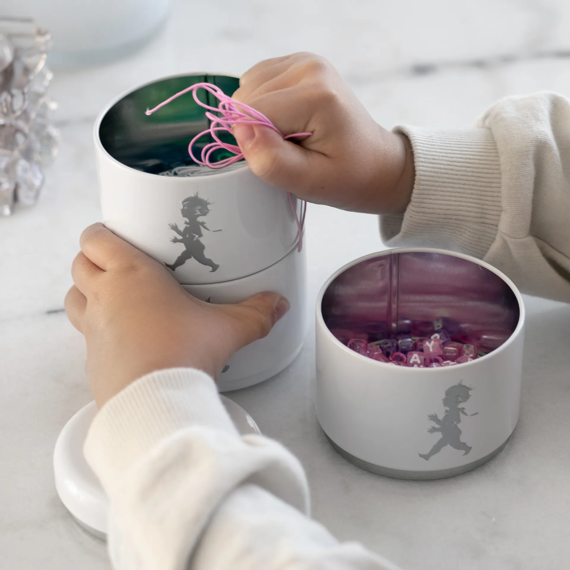 Solstickan opbevaringskrukke tredelt Ø8,5 cm, Hvid Solstickan Design