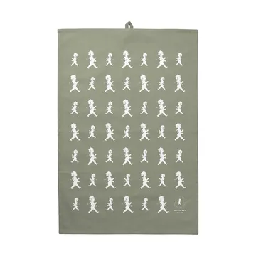 Solstickan viskestykke 50x70 cm - Grøn-hvid - Solstickan Design