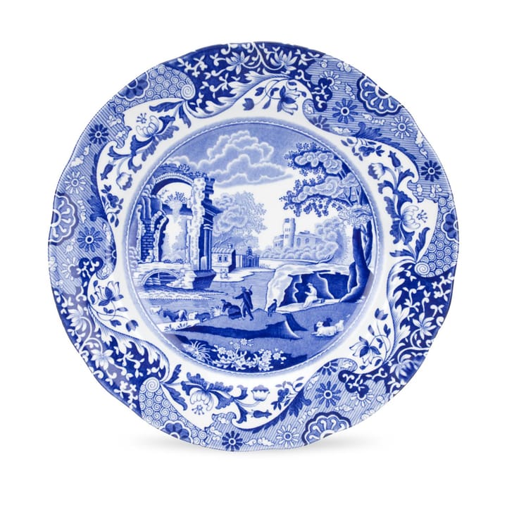 Blå italiensk middagstallerken, 23 cm Spode