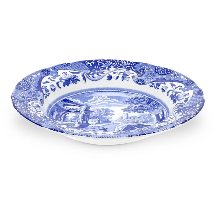 Blå italiensk suppetallerken, 23 cm Spode