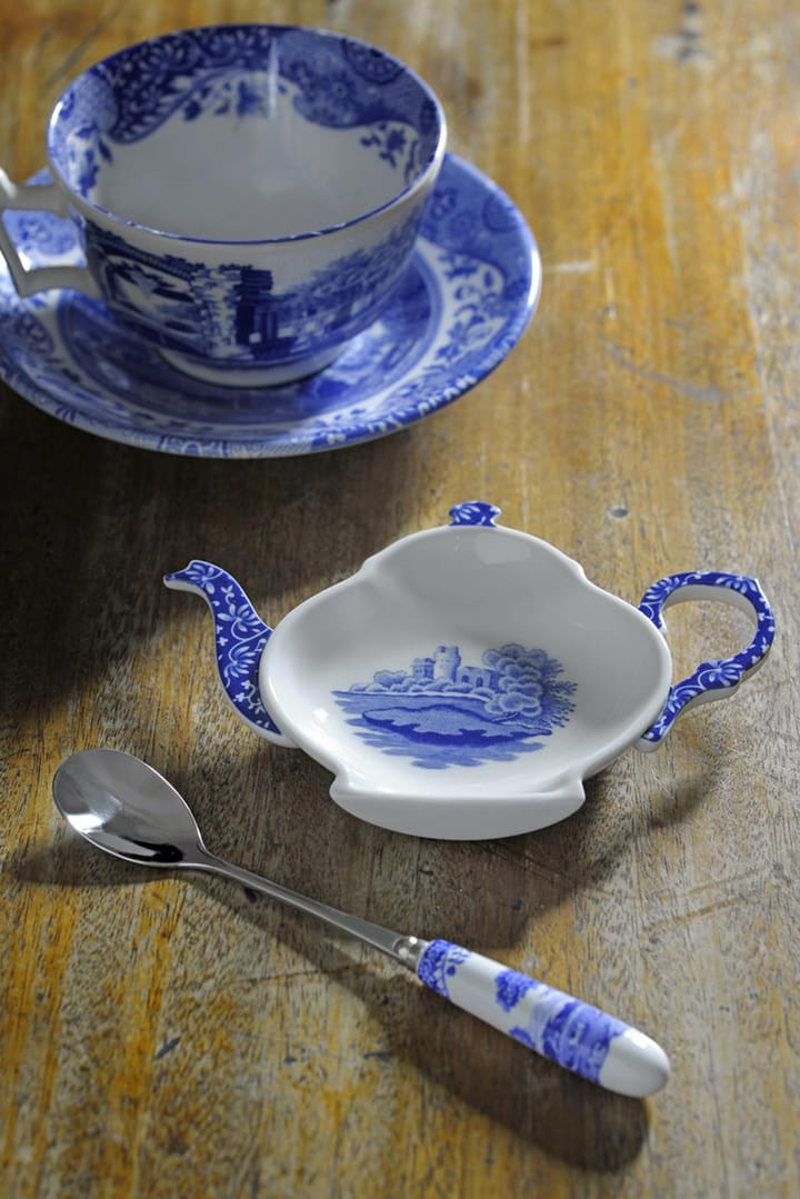 Blue Italian teskeer 6-pak, Keramik/Rustfrit stål Spode