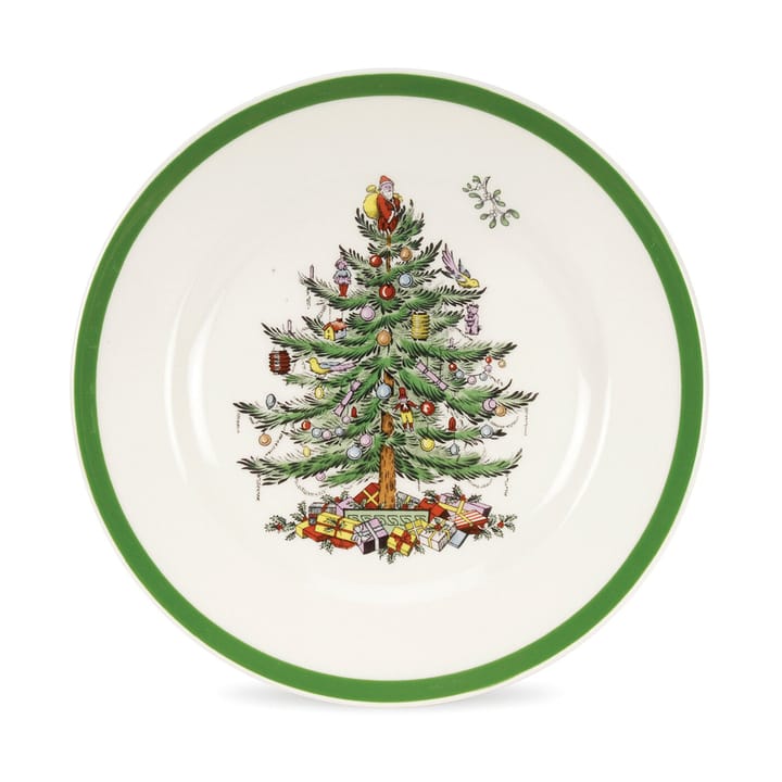 Christmas Tree asiet Ø20 cm, White-green-red Spode