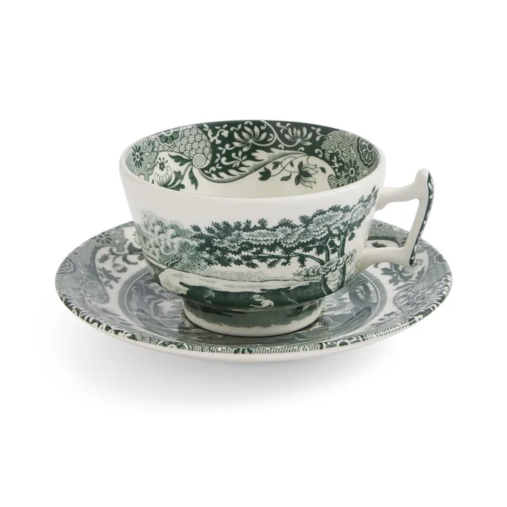 Heritage Green Italian kop med underkop - Grøn, 0,2 l - Spode
