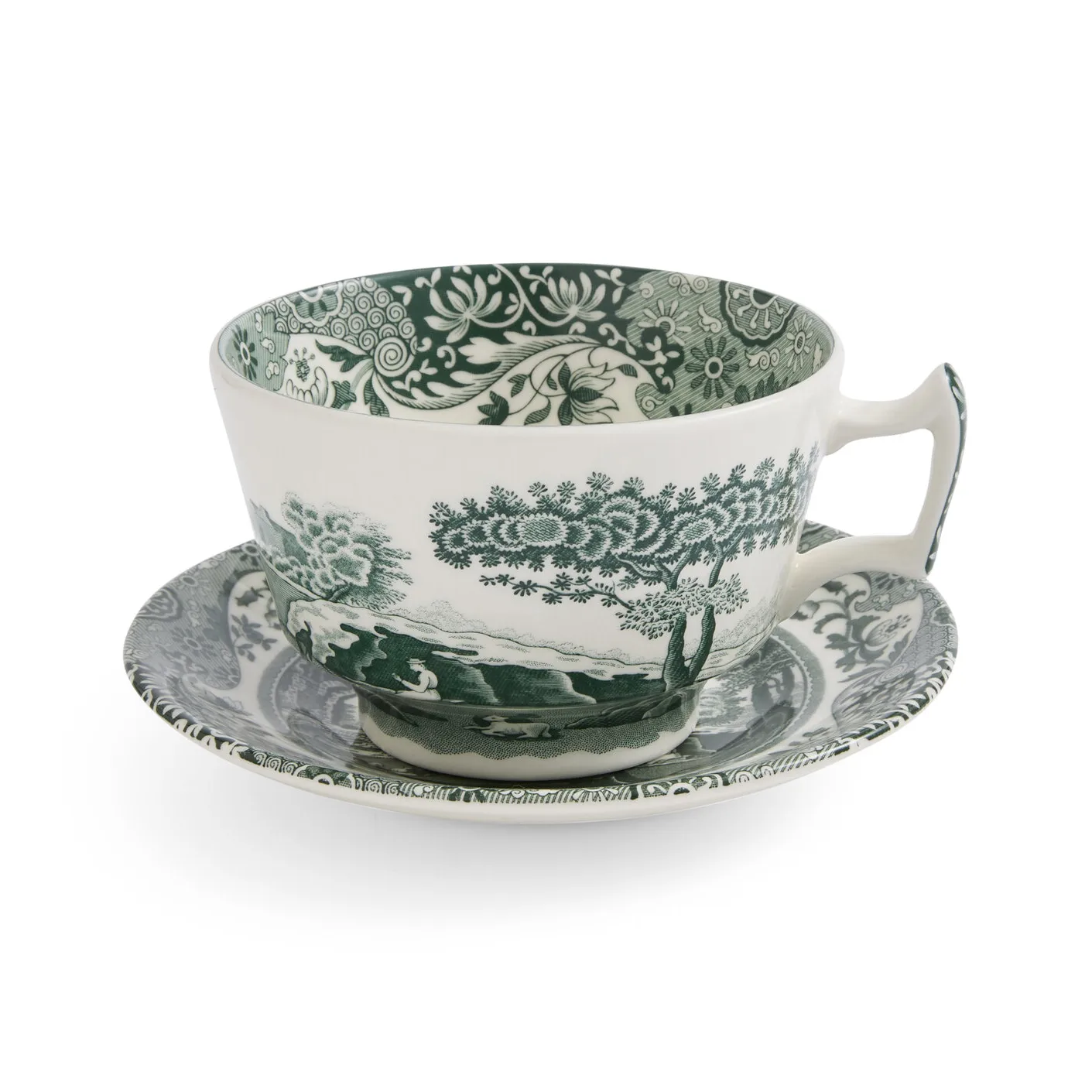Heritage Green Italian kop med underkop, Grøn, morgenmad, 0,28 L Spode