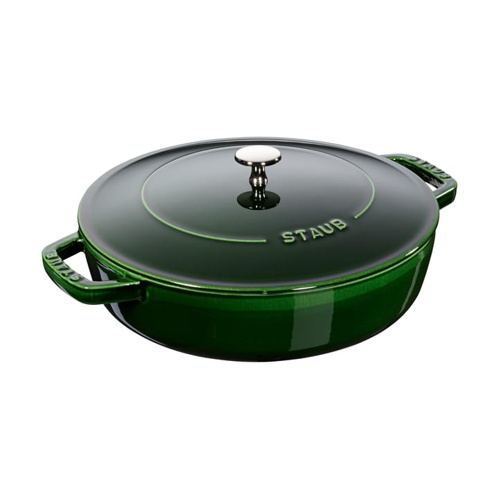Staub Chistera sauterpande støbejern Ø28 cm - Basilikagrøn - STAUB