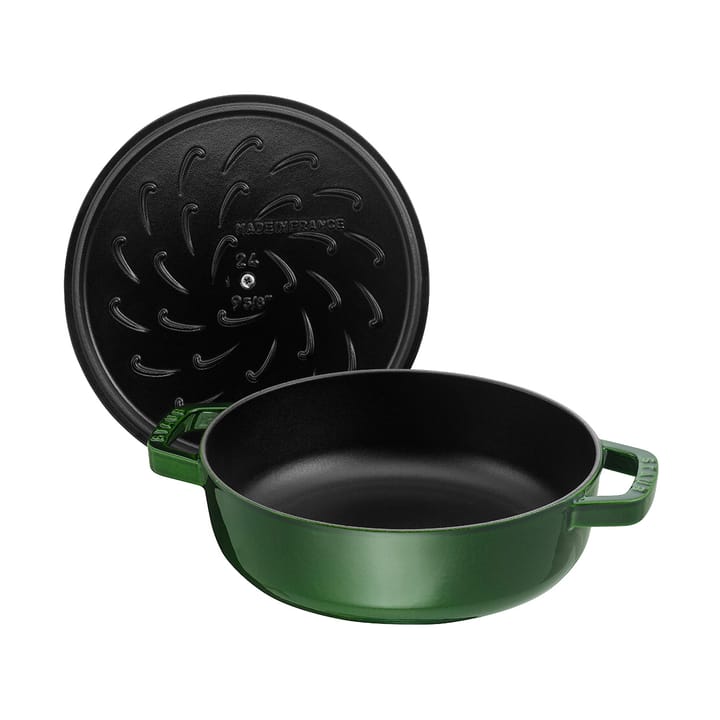 Staub Chistera sauterpande støbejern Ø28 cm, Basilikagrøn STAUB