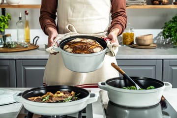Staub gryde- & kasserollesæt stabelbare 5 dele - White truffle - STAUB