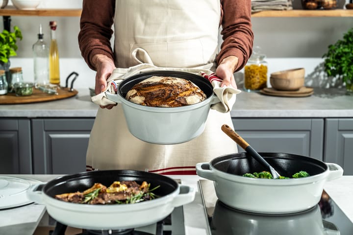 Staub gryde- & kasserollesæt stabelbare 5 dele, White truffle STAUB