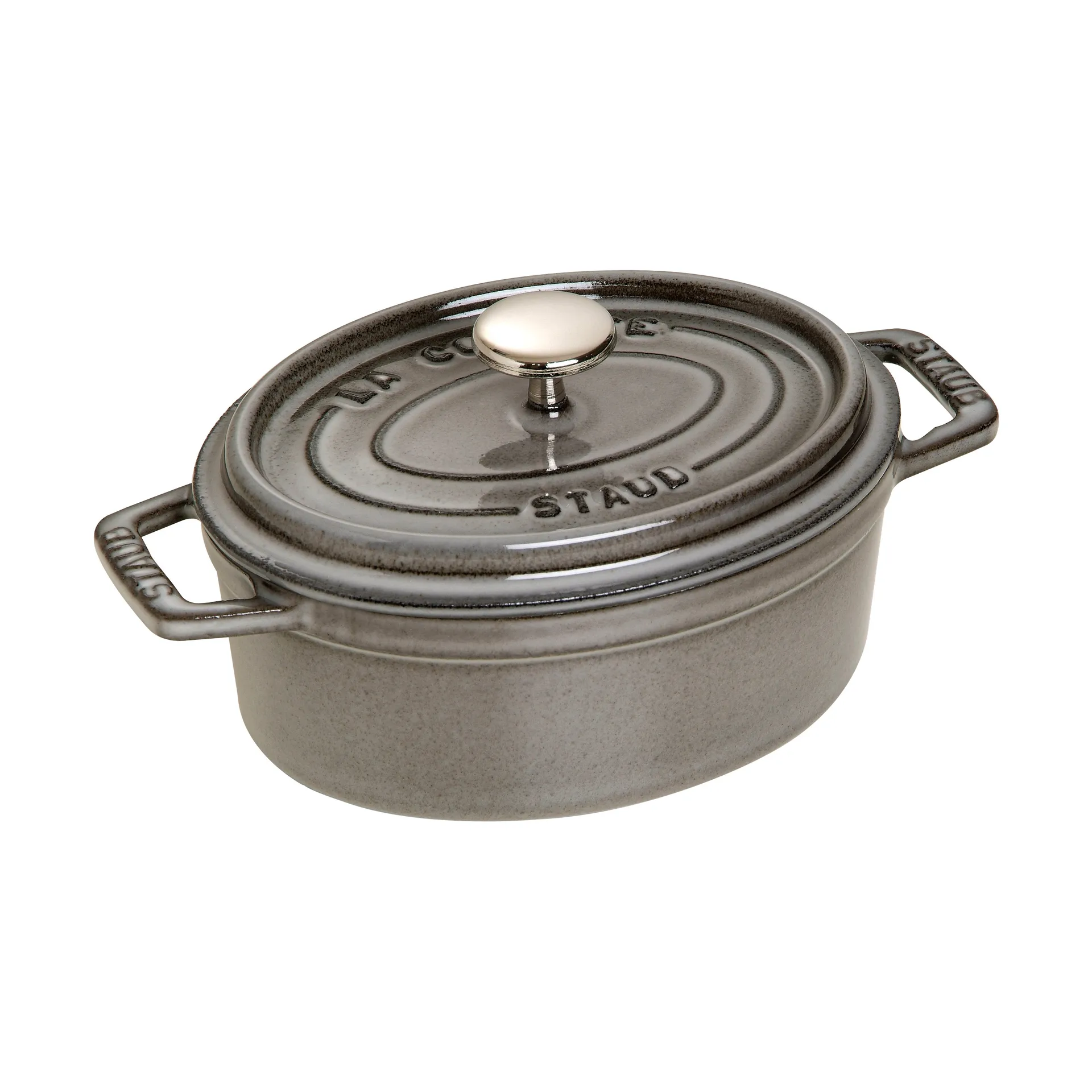 Staub La Cocotte oval gryde støbejern 1 L, Grafitgrå STAUB