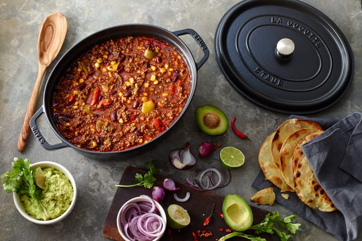 Staub La Cocotte oval gryde støbejern 1 L, Sort STAUB