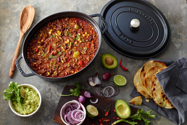 Staub La Cocotte oval gryde støbejern 3,2 L, Sort STAUB