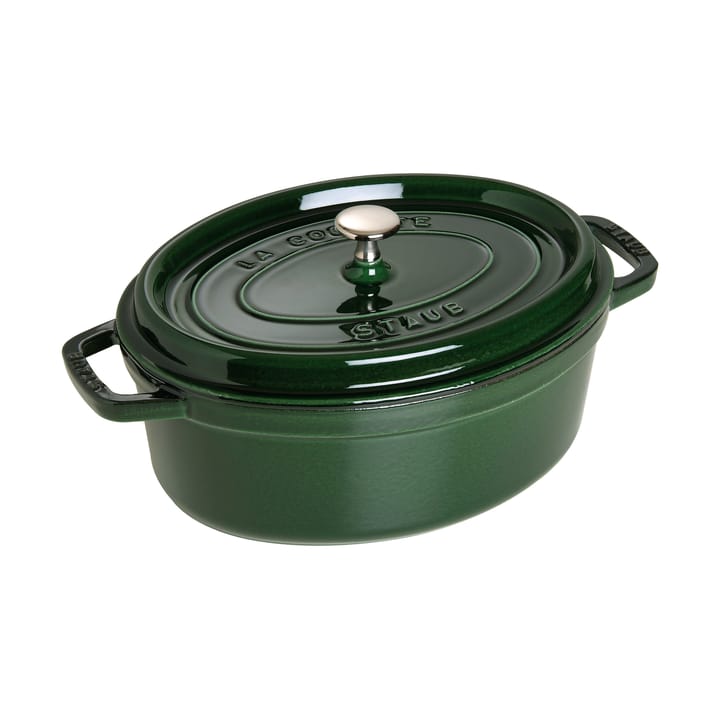 Staub La Cocotte oval gryde støbejern 4,2 L - Basilikum grøn - STAUB