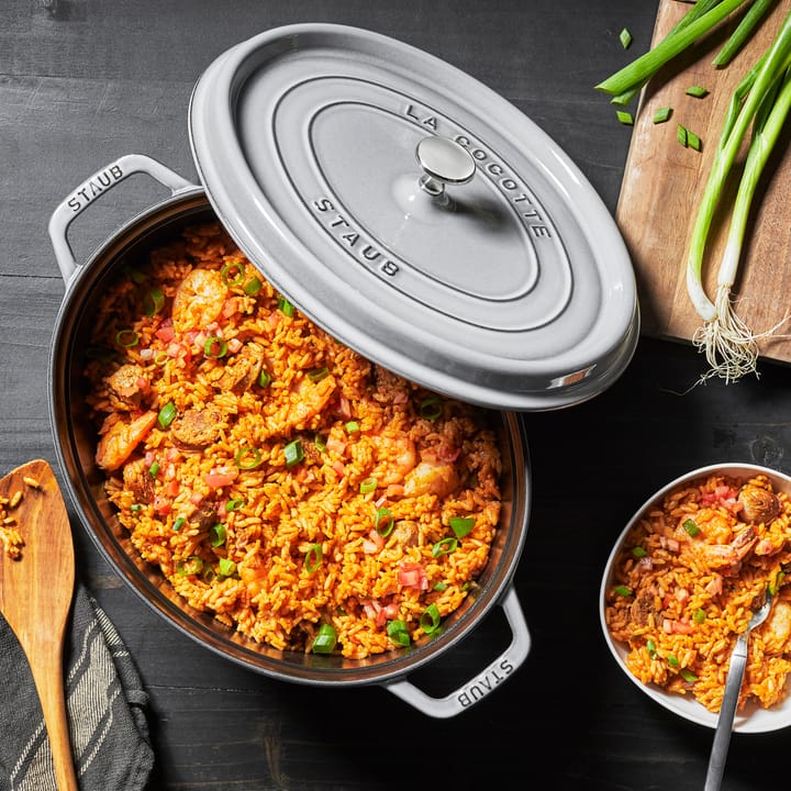 Staub La Cocotte oval gryde støbejern 5,5 L, Grafitgrå STAUB