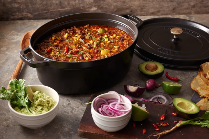 Staub La Cocotte oval gryde støbejern 5,5 L, Sort STAUB