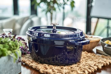 Staub La Cocotte oval gryde støbejern 6,7 L - Mørkeblå - STAUB