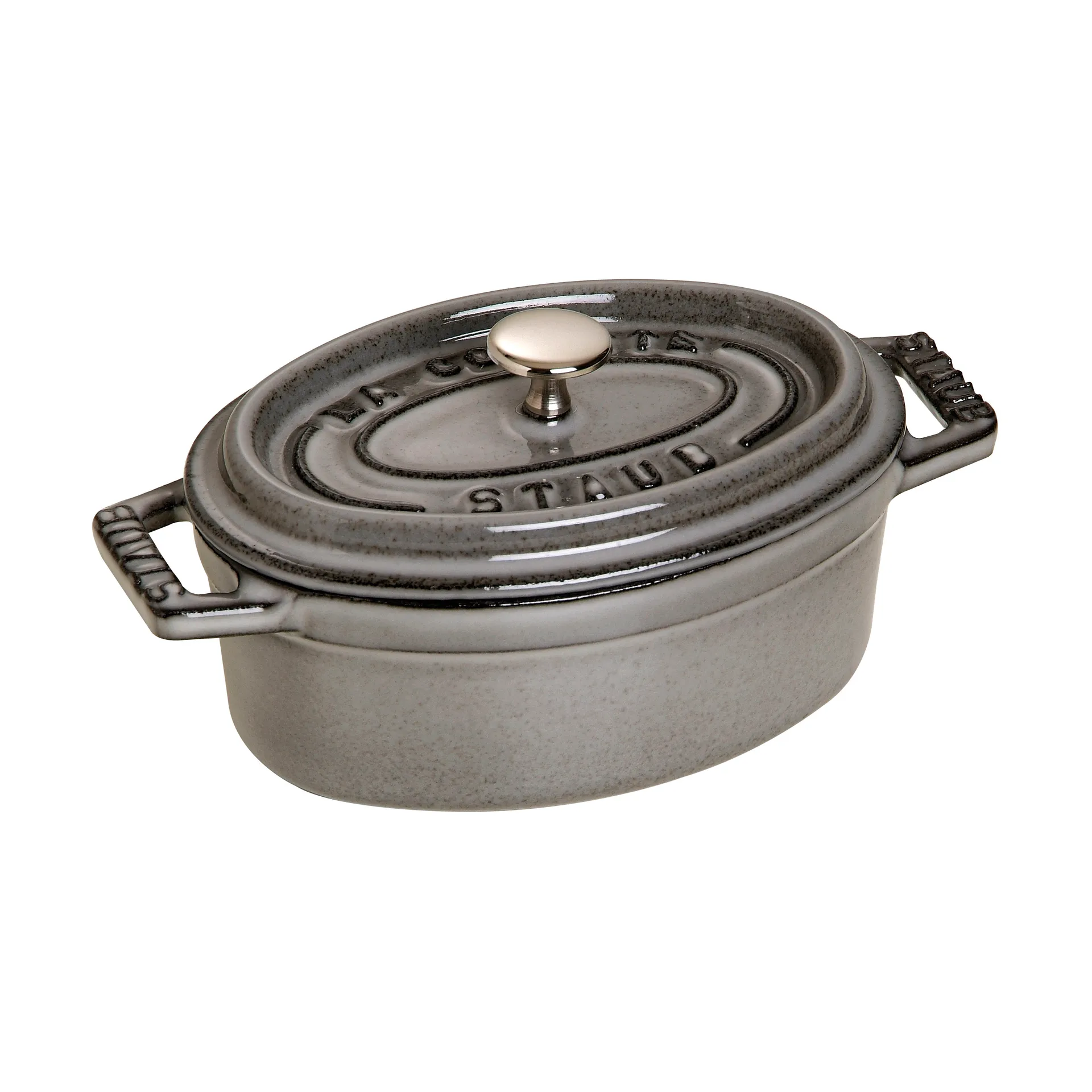 Staub La Cocotte oval minigryde støbejern 0,25 L, Grafitgrå STAUB