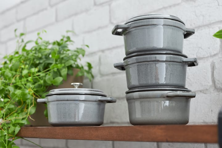 Staub La Cocotte rund gryde støbejern 0,8 L, Grafitgrå STAUB