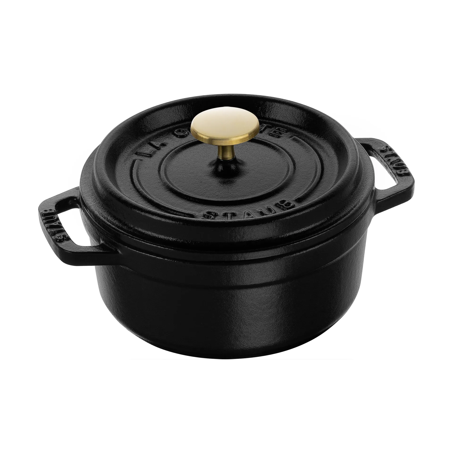 Staub La Cocotte rund gryde støbejern 0,8 L, Sort STAUB
