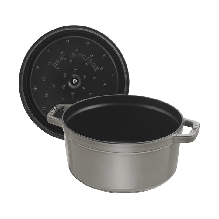 Staub La Cocotte rund gryde støbejern 1,7 L, Grafitgrå STAUB