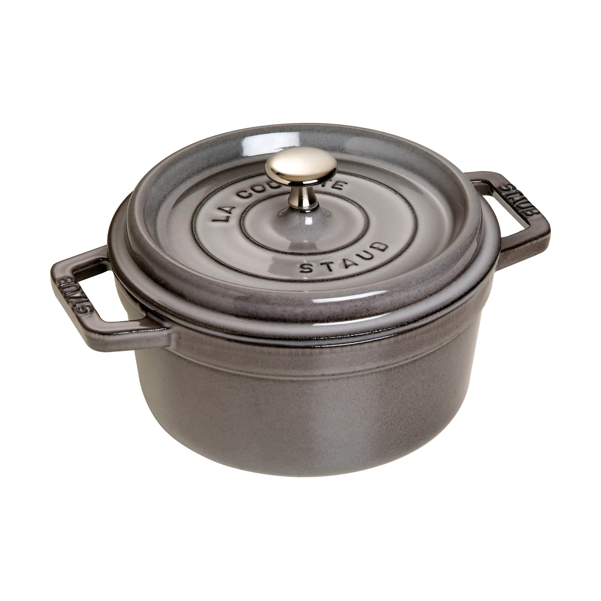 Staub La Cocotte rund gryde støbejern 2,6 L, Grafitgrå STAUB