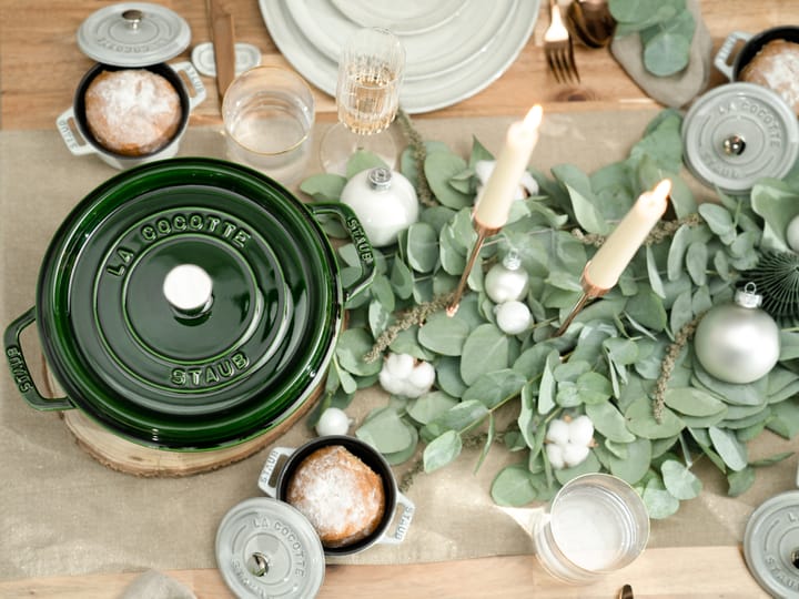 Staub La Cocotte rund gryde støbejern 3,8 L, Basilikum grøn STAUB