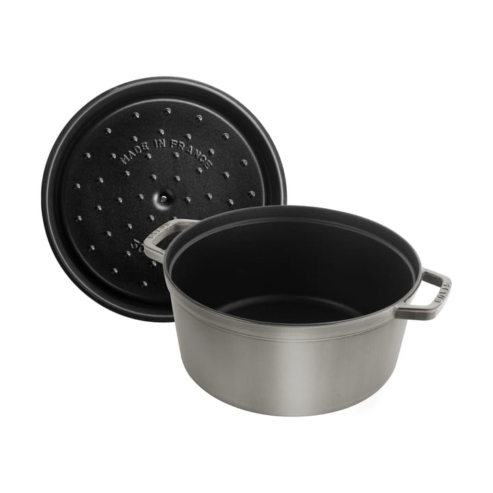 Staub La Cocotte rund gryde støbejern 8,4 L, Grafitgrå STAUB