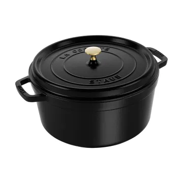Staub La Cocotte rund gryde støbejern 8,4 L - Sort - STAUB