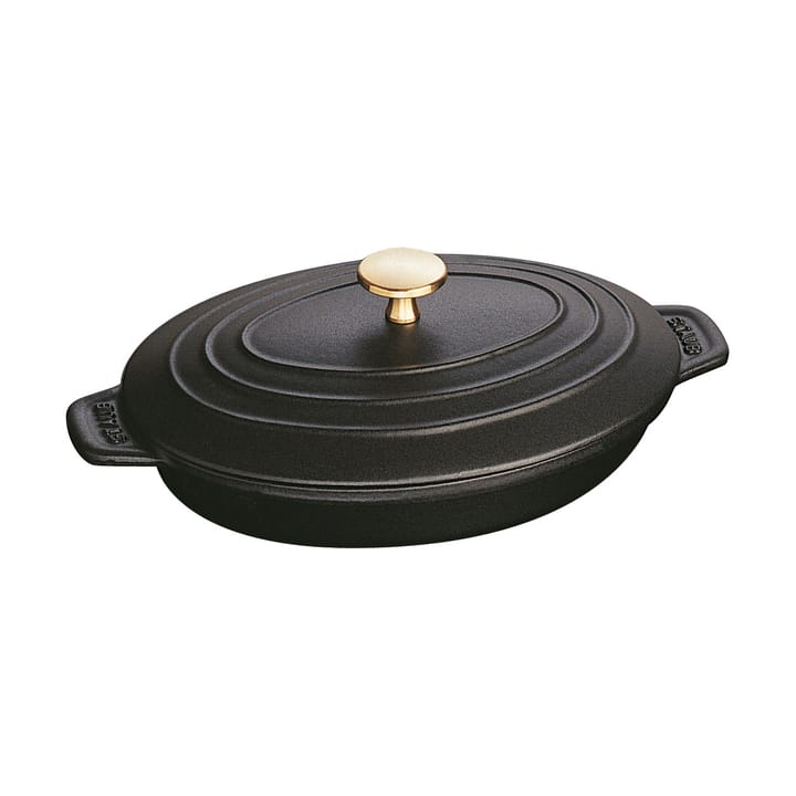 Staub ovnfast form støbejern med låg oval 23 cm - Sort - STAUB