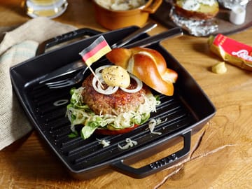 Staub Pure grillpande støbejern kvadratisk sort - 23 cm - STAUB
