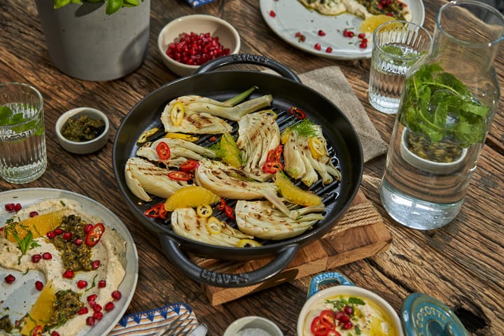 Staub Pure grillpande støbejern rund sort, Ø26 cm STAUB