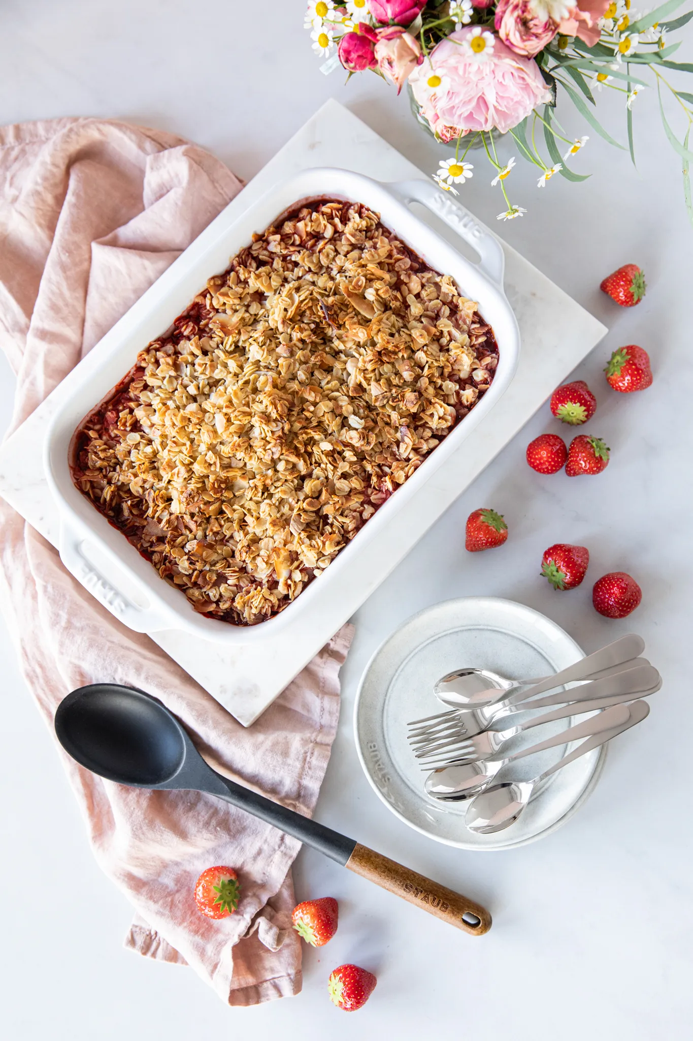 Staub rektangulær ovnform 34 x 24 cm, Hvid STAUB