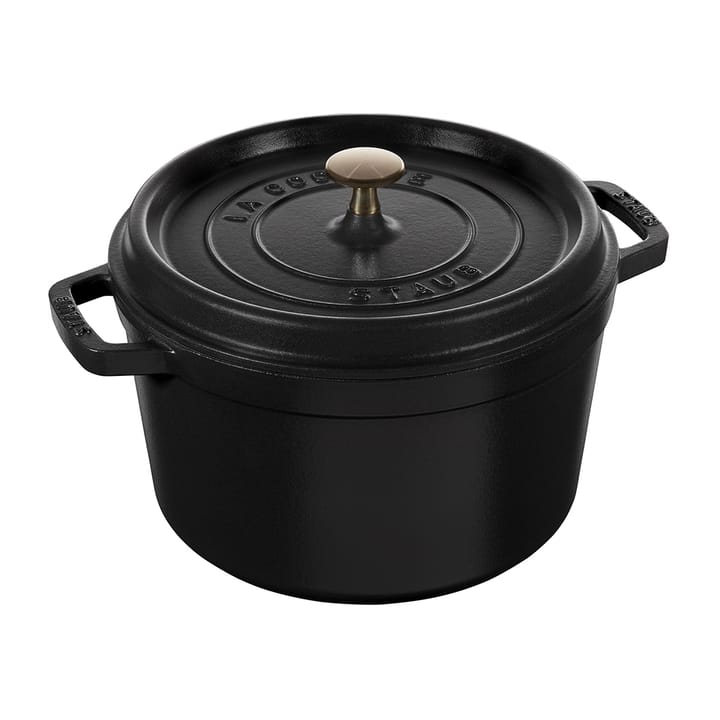 Staub rund gryde høj model 4,8 L - Mat sort - STAUB