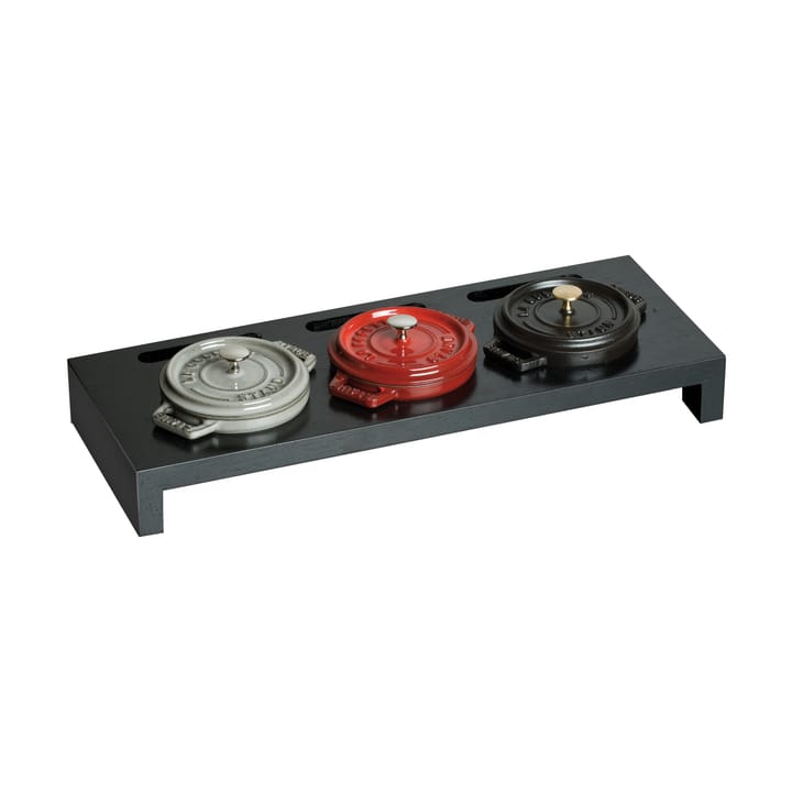 Staub serveringsholder til 3 minigryder, Sort STAUB