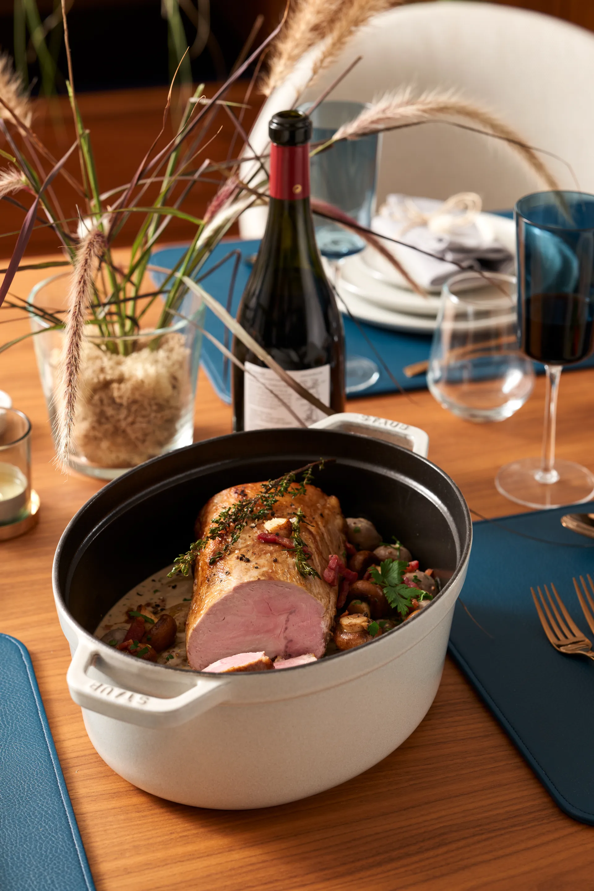 Staub White Truffle gryde oval, 8 L STAUB