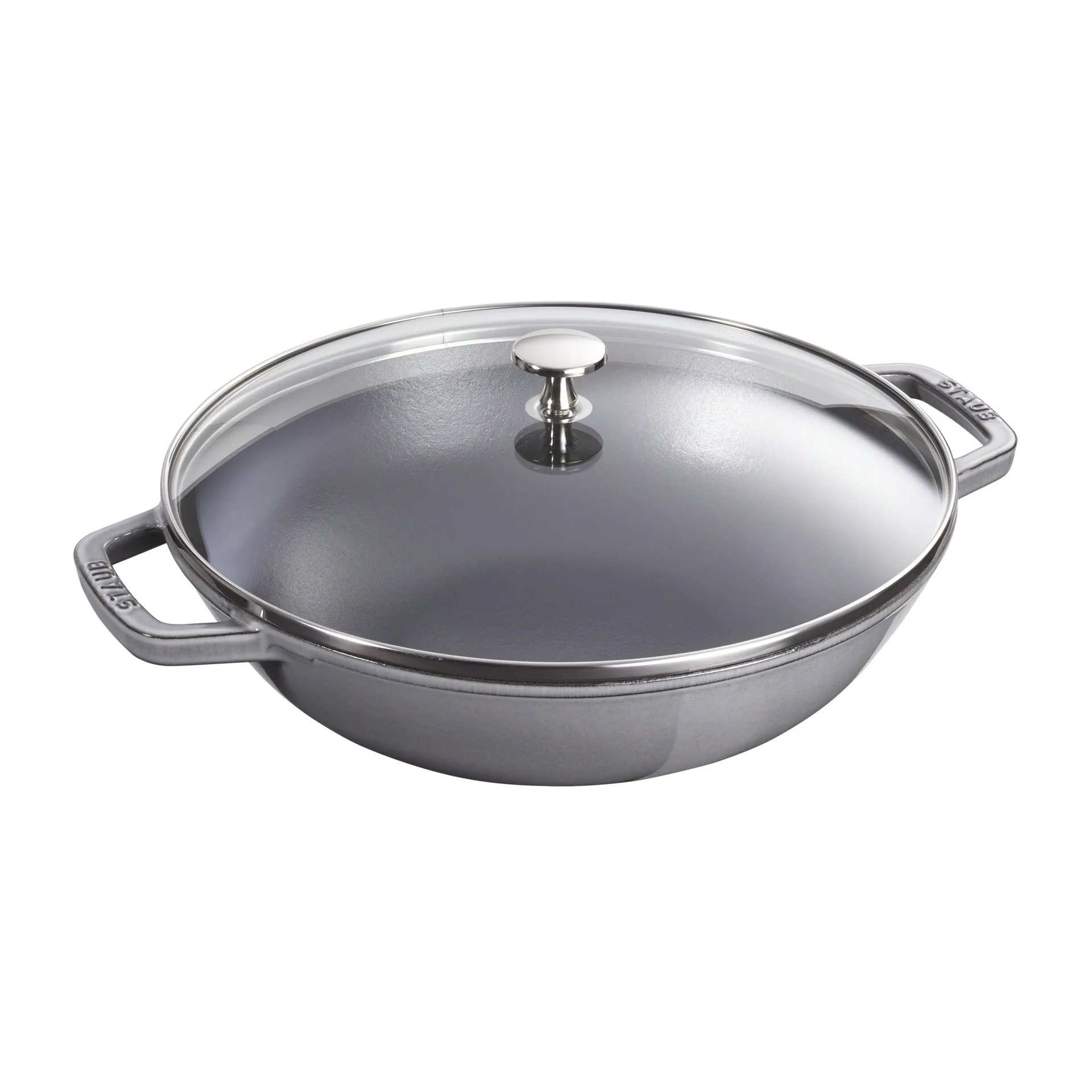 STAUB Wok med glaslåg Ø37 cm 5,7 L Grå