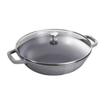 Wok med glaslåg Ø37 cm 5,7 L - Grå - STAUB