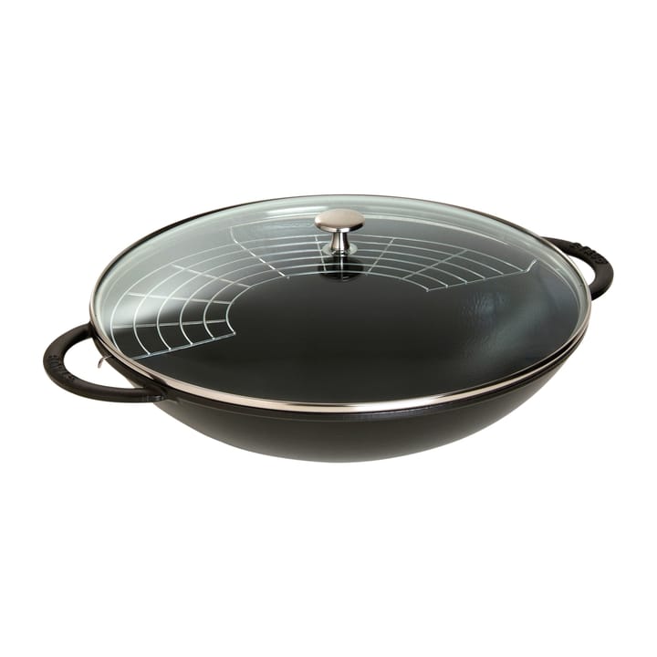 Wok med glaslåg Ø37 cm 5,7 L, Sort STAUB