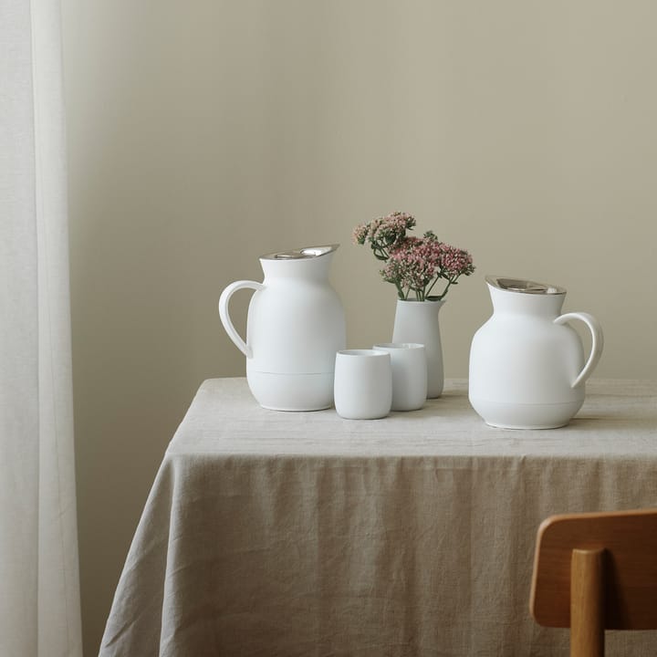 Amphora låg til termokande, Soft white/Silver Stelton