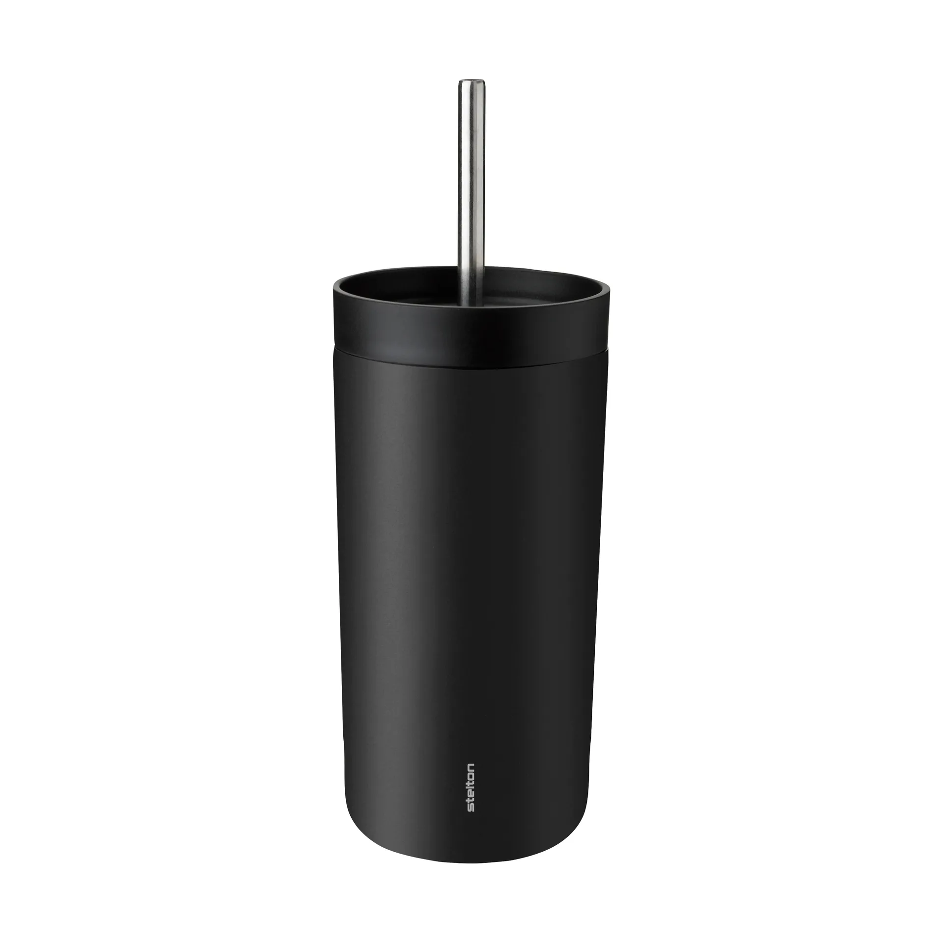 To Go Sip termokrus med sugerør 0,4 L, Soft black Stelton