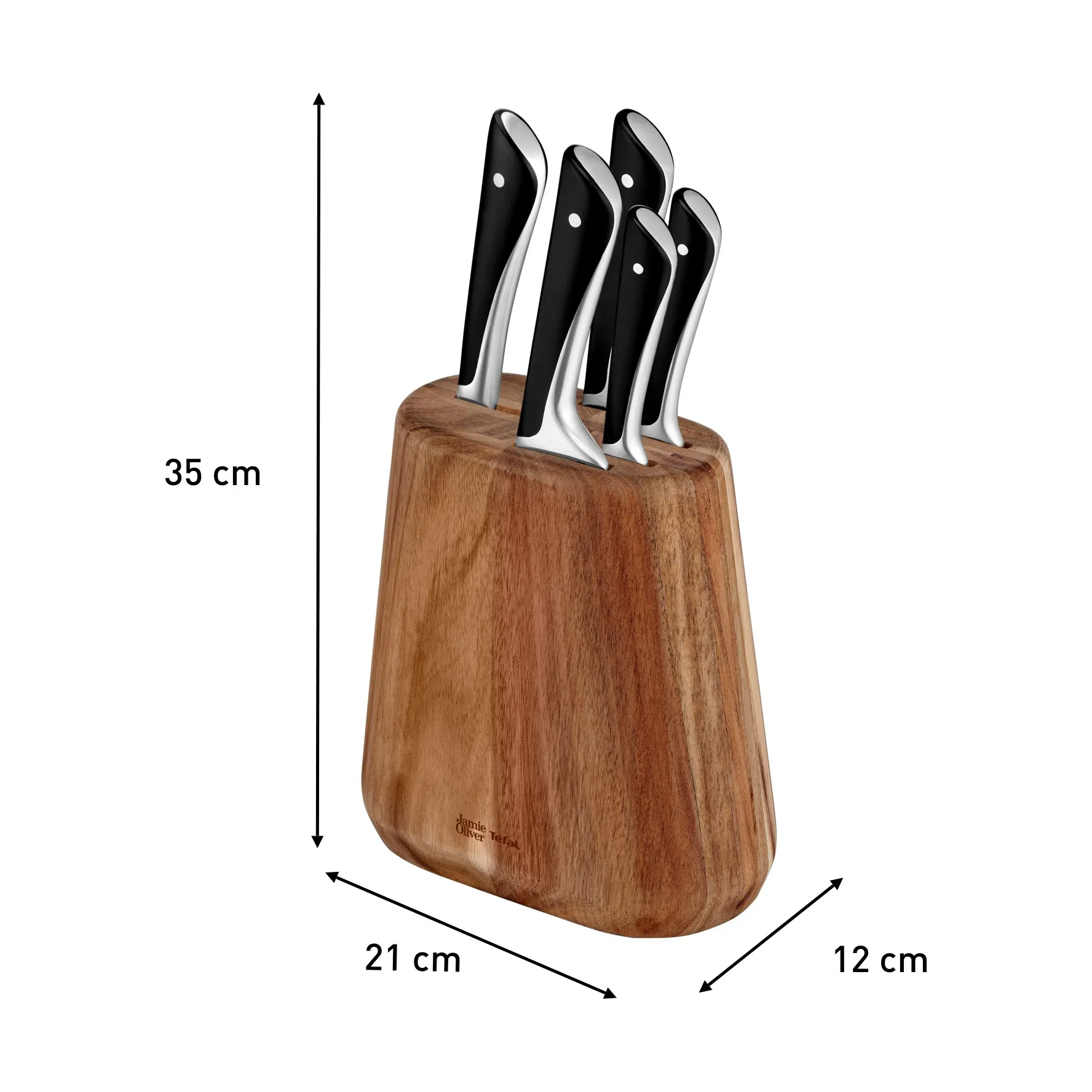 Jamie Oliver knivsæt med knivblok, 6 dele Tefal