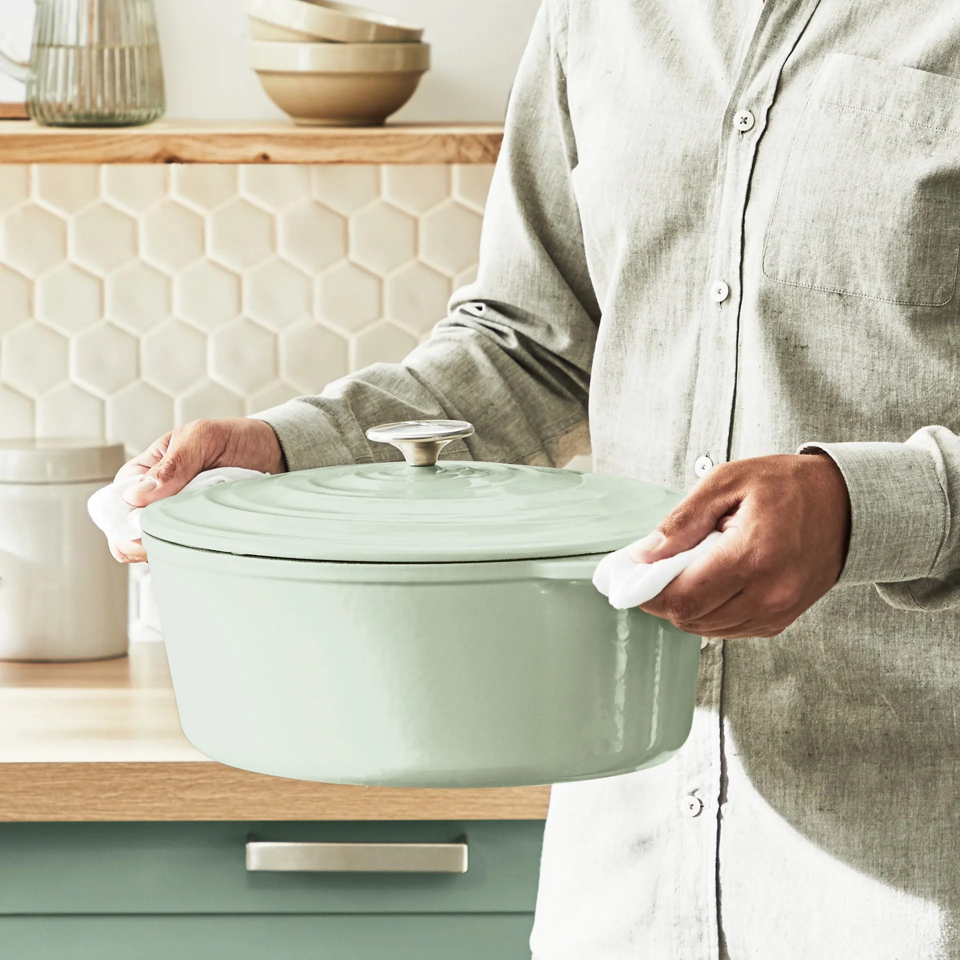 Tefal LOV oval gryde 7,2 L, Grøn Tefal