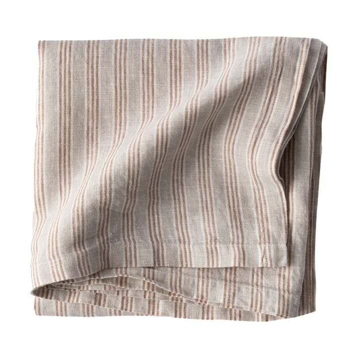 Tell Me More hørdug 145x145 cm - Hazelnut stripe - Tell Me More