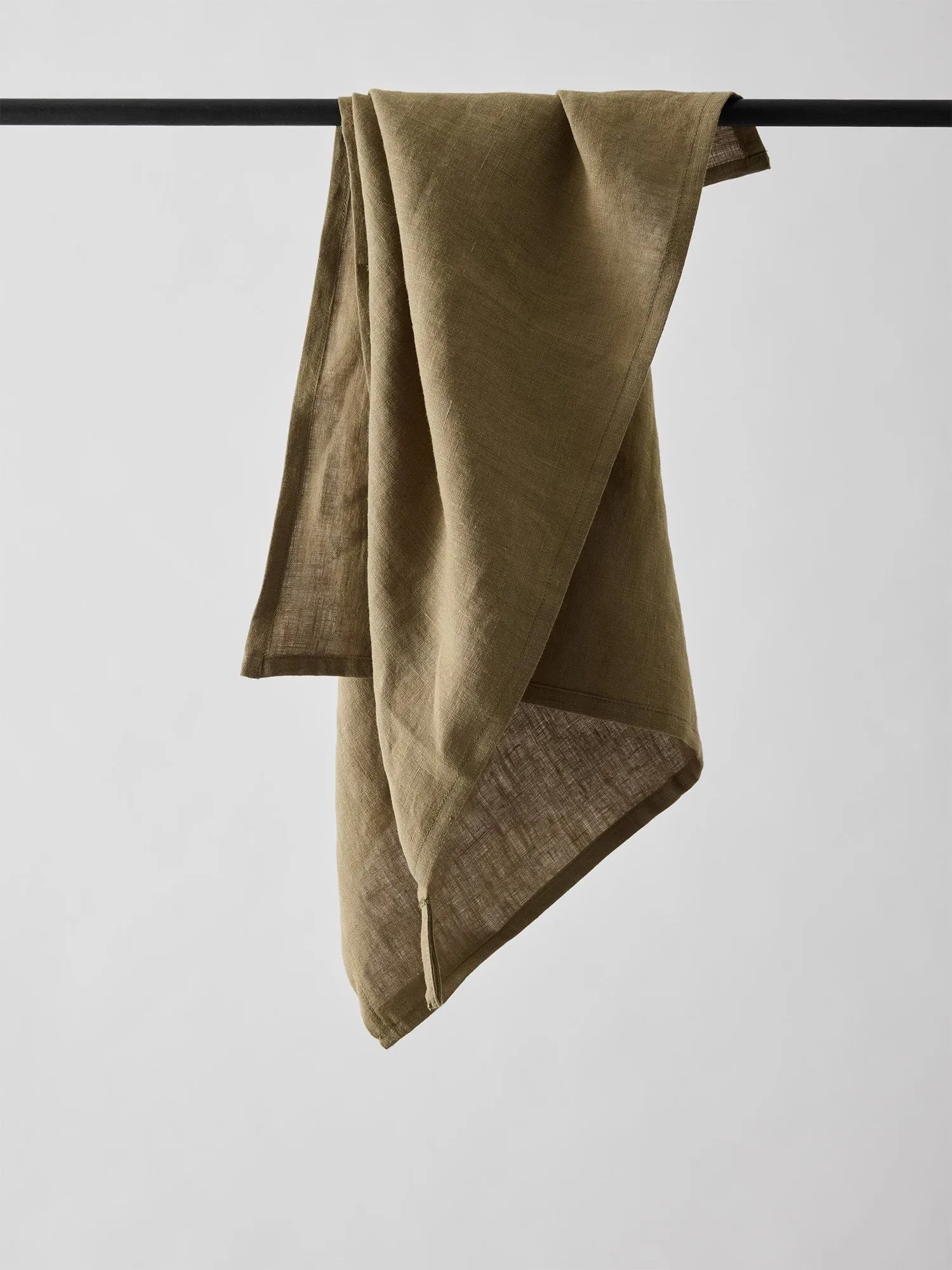 Tell Me More viskestykke hør 50x70 cm, Dark olive green Tell Me More
