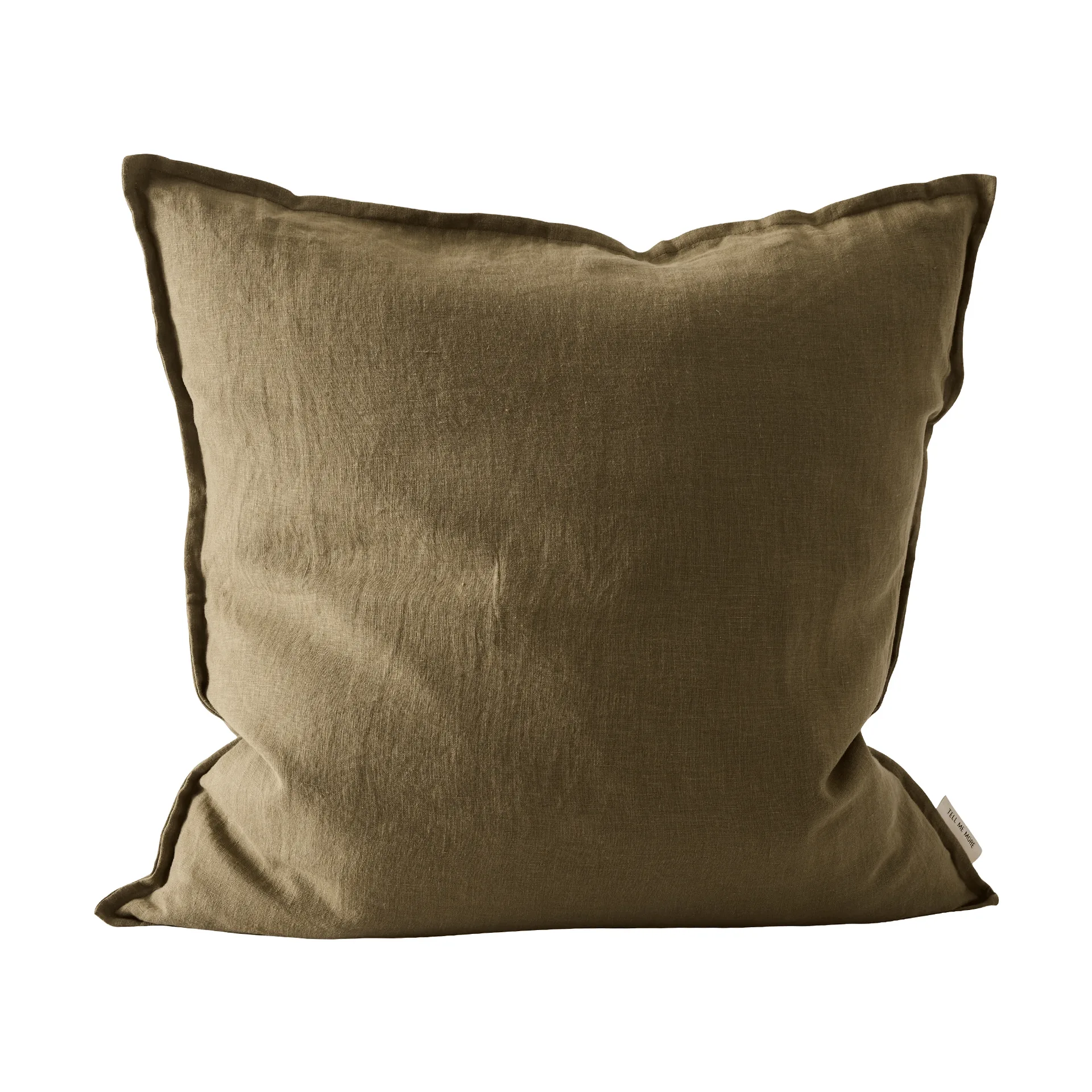 Washed linen pudebetræk 50x50 cm, Dark olive green Tell Me More