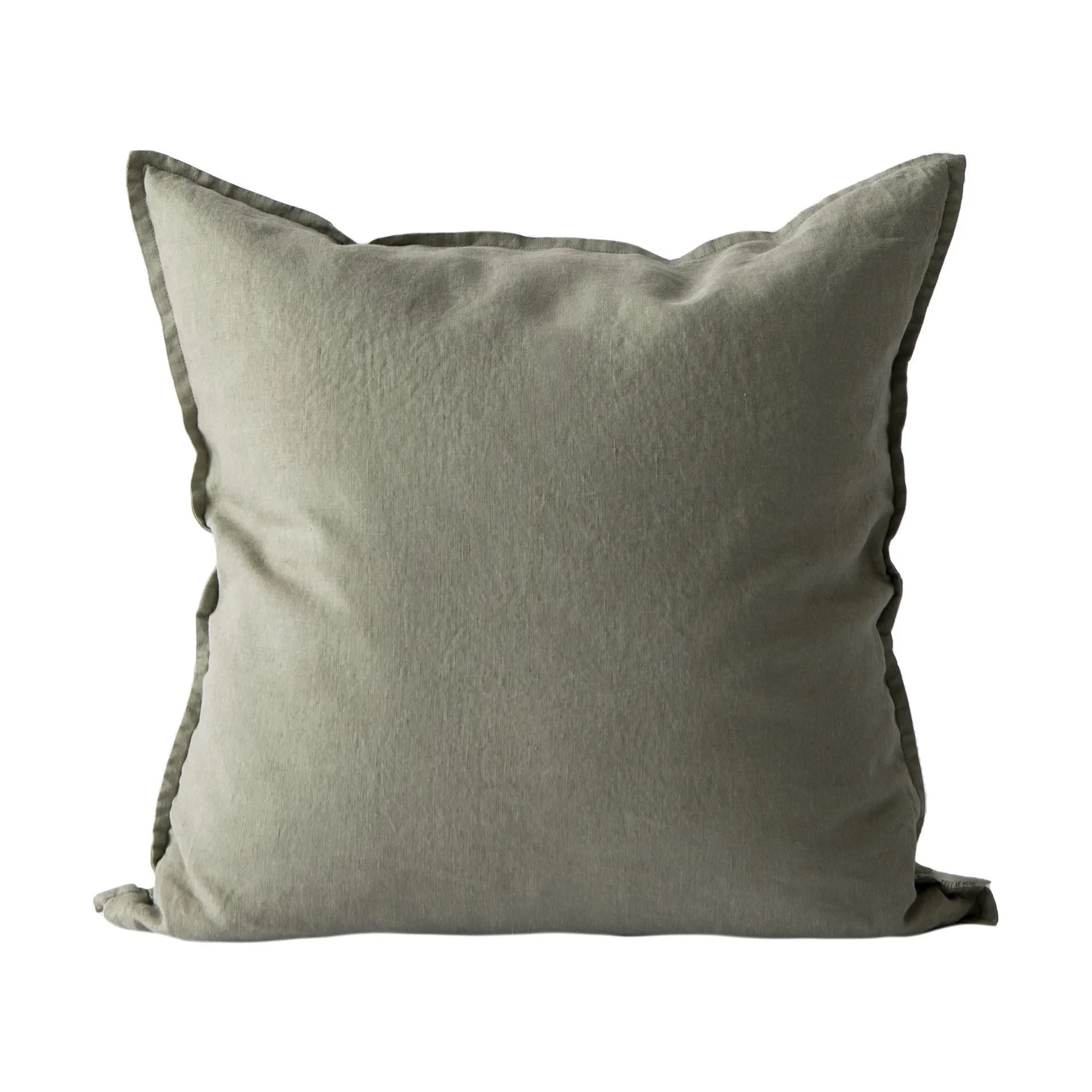 Washed linen pudebetræk 50x50 cm, Olive Tell Me More