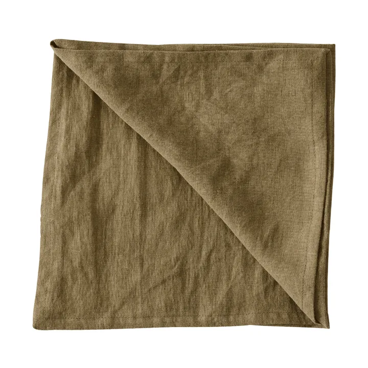 Washed linen stofserviet 45x45 cm - Dark olive green - Tell Me More
