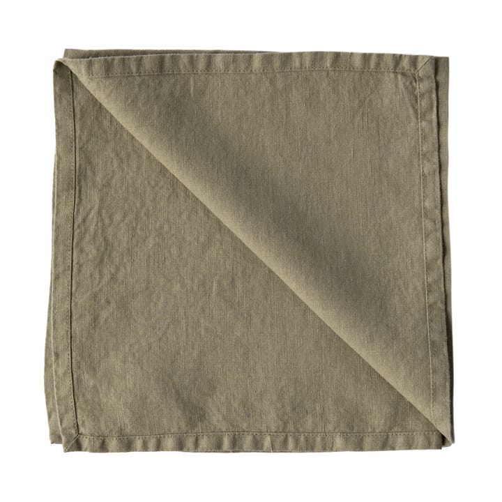 Washed linen stofserviet 45x45 cm, Olive Tell Me More